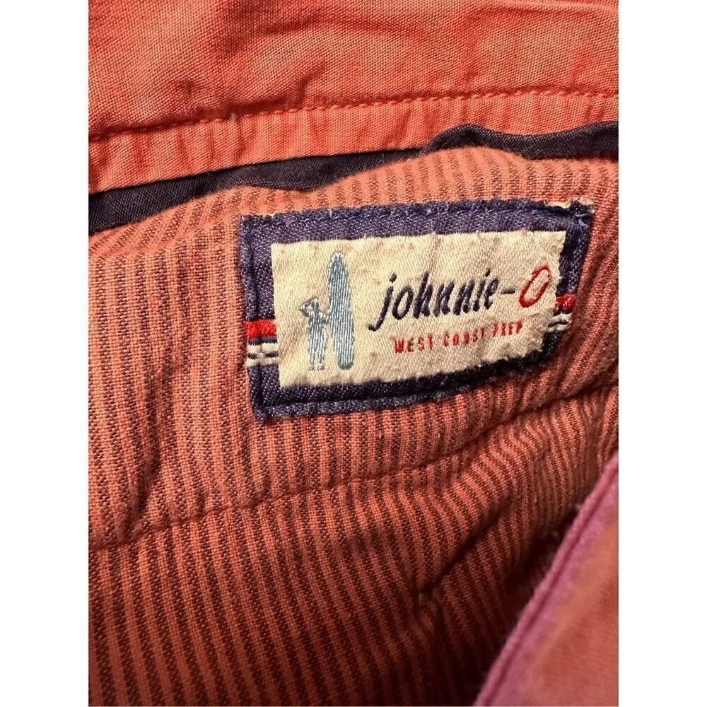 Johnnie O men’s Malibu Red shorts size 34.  #29-1208